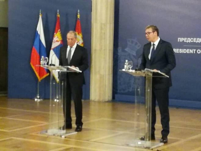 Vučić i Lavrov u Beogradu - Foto: RTRS