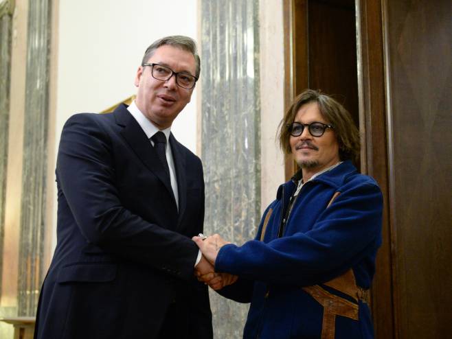 Aleksandar Vučić i Džoni Dep - Foto: TANЈUG