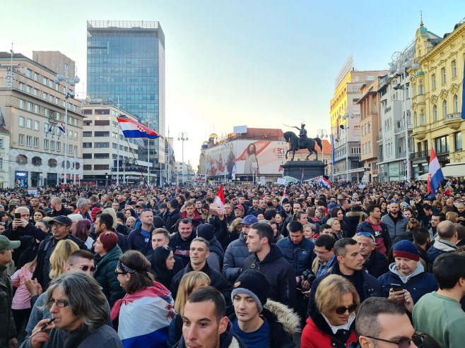 Protest u Zagrebu protiv kovid mjera - Foto: Facebook