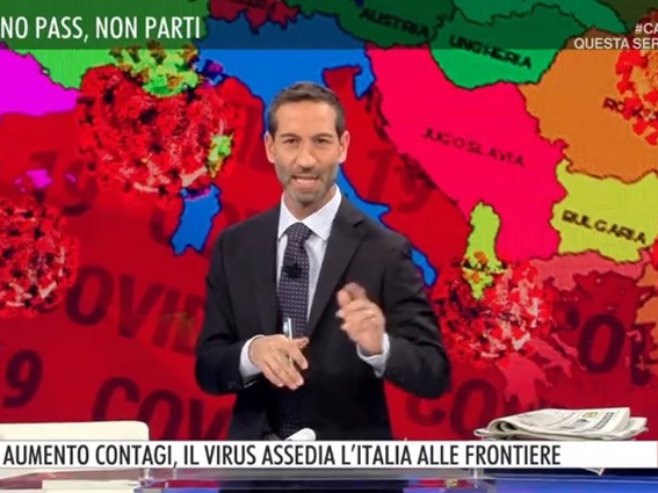 Na italijanskoj televiziji prikazana karta s Istrom kao dijelom Italije i Јugoslavijom - Foto: Facebook