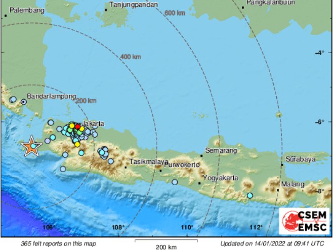 Epicentar zemljotresa (foto: twitter.com/LastQuake) - 