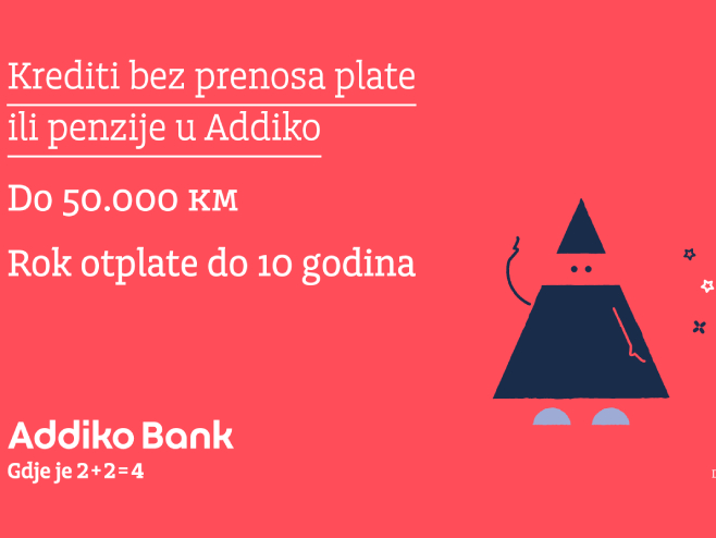 Adiko banka omogućila gotovinski kredit do 50.000 KM, bez prenosa plate ili penzije