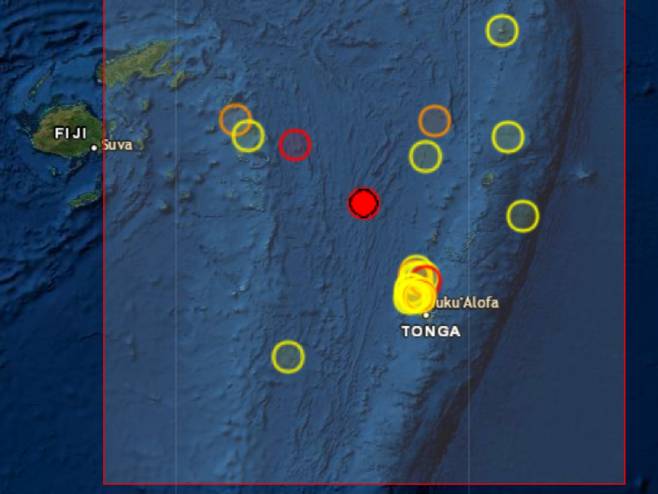Zemljotres pogodio ostrvo Tonga (Foto: Printscreen/EMSC) - 