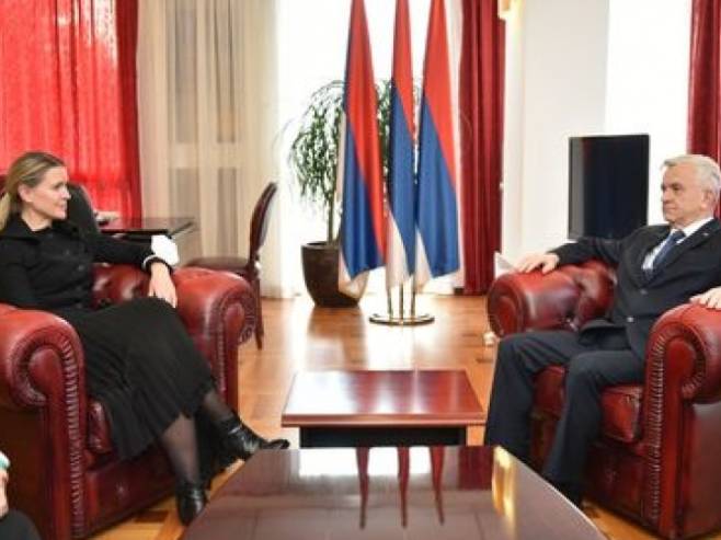 Predsjednik Čubrilović  sa ambasadorkom Švedske u BiH (foto:narodnaskupstinars.net) - 