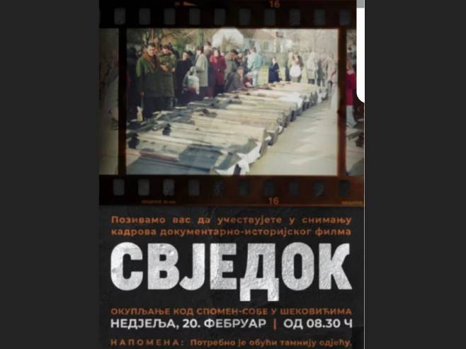 Snimanje dokumentarnog filma Svjedok - Foto: RTRS