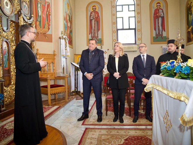 Dodik i Cvijanović u Prnjavoru - Foto: RTRS