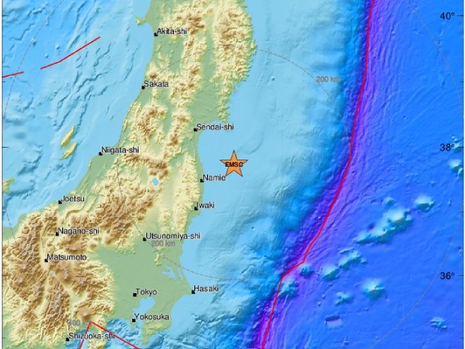 Epicentar zemljotresa (foto: emsc.eu) - 