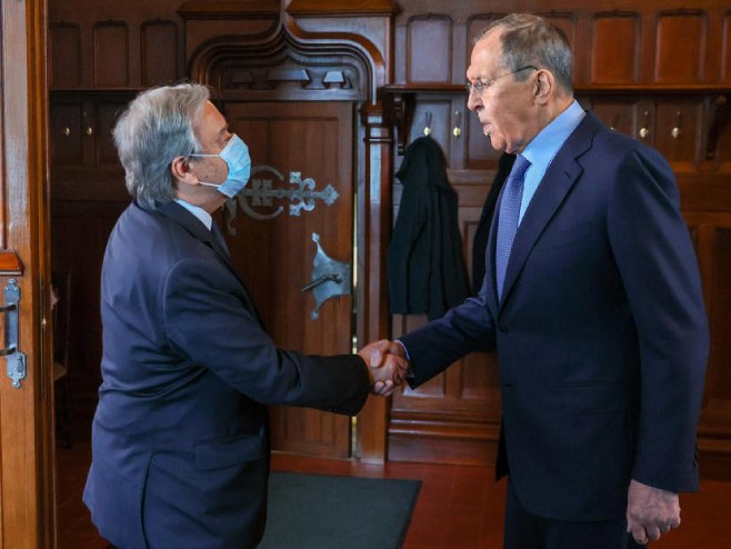Antonio Guteres i Sergej Lavrov (foto: EPA-EFE / RUSSIAN FOREIGN AFFAIRS MINISTRY HANDOUT) - 
