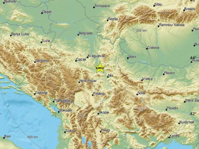 Zemljotres kod Kruševca (Foto:  EMSC) - 