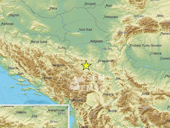 Zemljotres kod Čačka (Foto: EMSC) - 