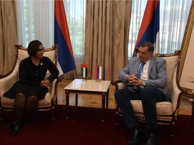 Milorad Dodik i Nabila al Šamsi - Foto: SRNA