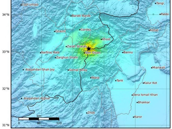 Avganistan-zemljotres (Foto: EPA-EFE/USGS) - 