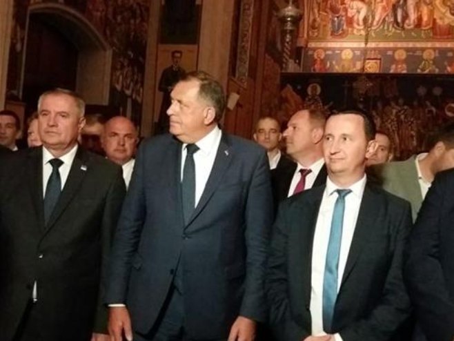 Dodik, Višković i Ćurić u Trebinju - Foto: SRNA