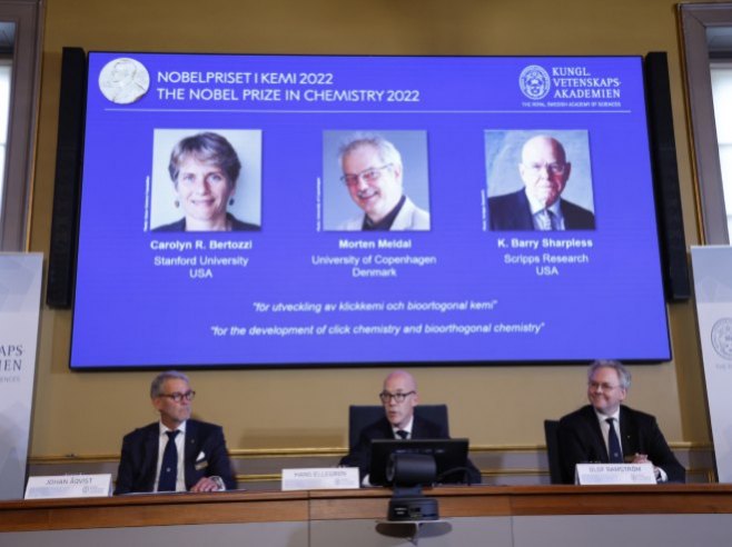 Dobitnici Nobelove nagrade za hemiju 2022. (Foto:  EPA-EFE/Christine Olsson) - 