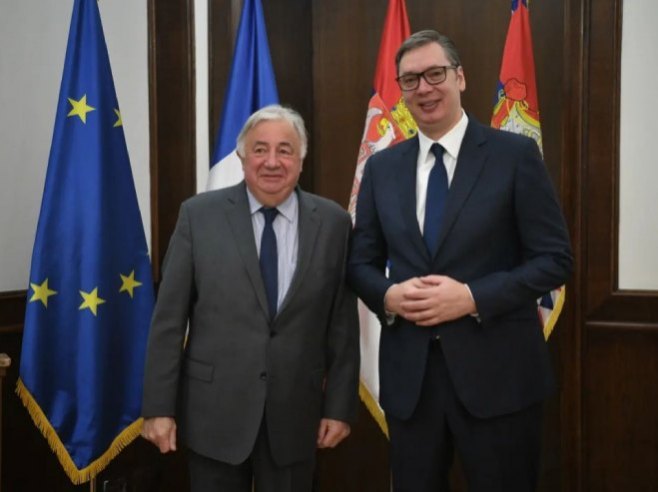Žerar Larše i Aleksandar Vučić (Foto: instagram/buducnostsrbijeav) - 