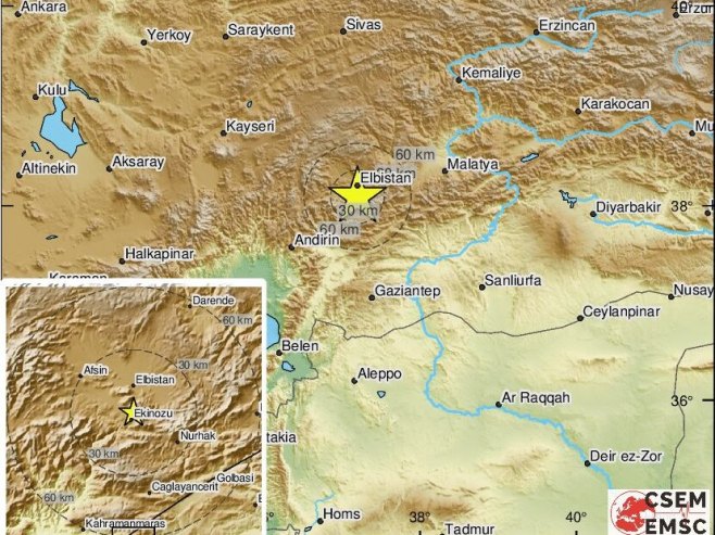 Novi zemljotres u Turskoj (foto: twitter.com/LastQuake) - 