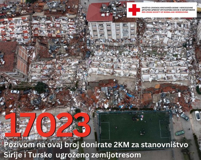 Za pomoć Turskoj i Siriji pokrenut humanitarni broj 17023 - 