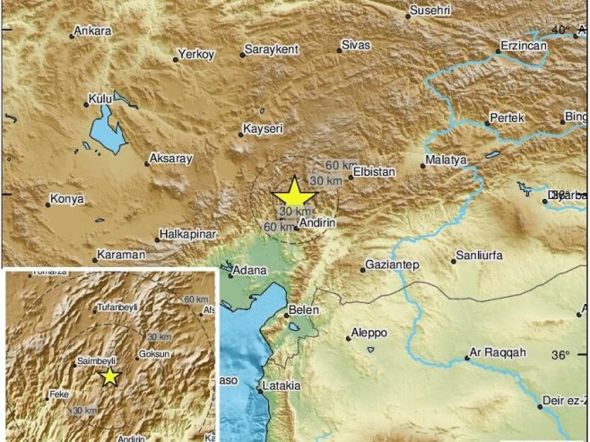 Zemljotres u Turskoj (Foto: twitter.com/LastQuake) - 
