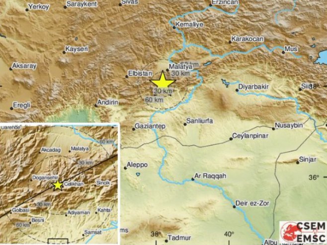 Zemljotres u Turskoj (Foto: Twitter - EMSC) - 
