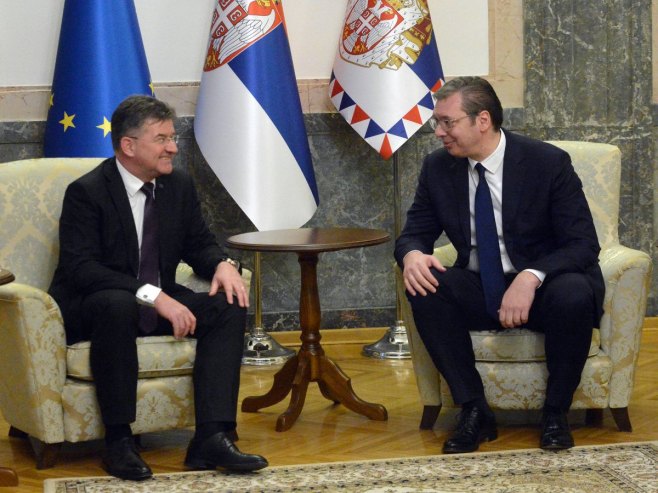 Aleksandar Vučić i Miroslav Lajčak (foto: TANJUG / ZORAN ŽESTIĆ) - 