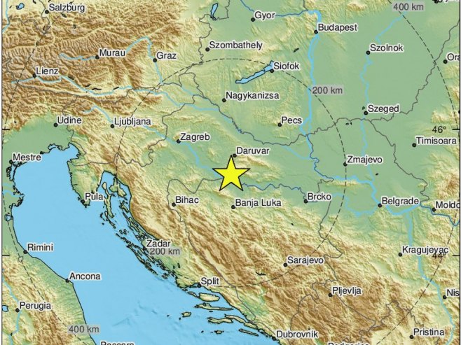 Zemljotres u Banjaluci (Foto: twitter.com/LastQuake) - 