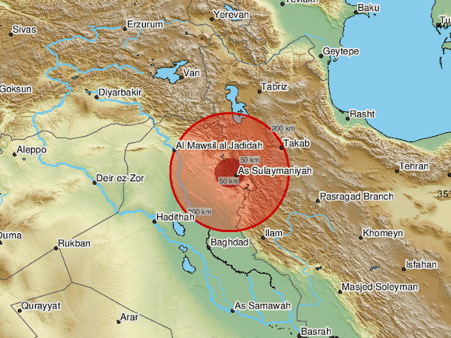 Zemljotres na granici Irana i Iraka (Foto: EMSC) - 