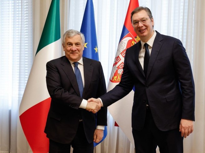 Tajani i Vučić (Foto: EPA/GIUSEPPE LAMI) - 