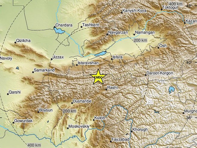 Јak zemljotres u Tadžikistanu