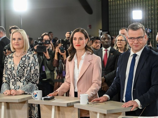 Izbori u Finskoj: Rika Pura, Sana Marin i Peteri Orpo (Foto:  EPA-EFE/KIMMO BRANDT) - 