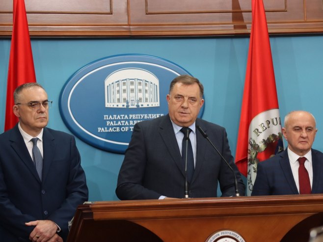 Pres konferencija - Dodik, Đokić i Miličević - Foto: 