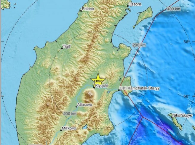 Zemljotres na ostrvu Kamčatku (Foto: EMSC) - 