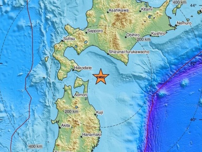Zemljotres kod ostrva Hokaido (Foto: EMSC) - 