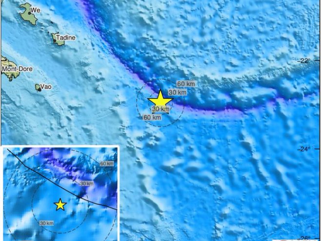 Zemljotres u Novoj Kaledoniji (Foto: twitter.com/LastQuake) - 