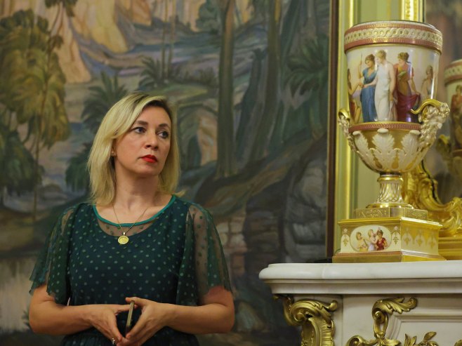 Maria Zaharova (Foto: EPA-EFE/EVGENIA NOVOZHENINA/POOL) - 