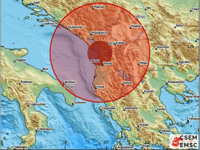 Zemljotres u Albaniji (Foto: EMSC) Zemljotres u Albaniji (Foto: EMSC) -
