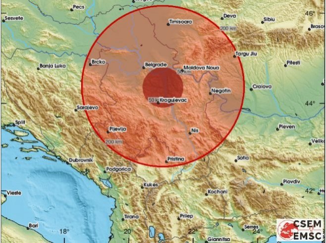 Srbija: Zemljotres od 3,6 Rihtera