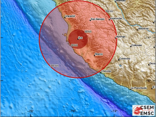 Zemljotres pogodio Peru (Foto: EMSC) - 