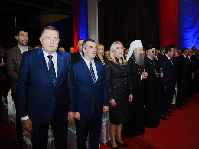Dodik, Orlić, Cvijanović i patrijarh Porfirije - Foto: RTRS