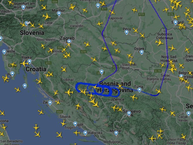 Let američkog vazdušnog tankera (foto: flightradar24.com) - 