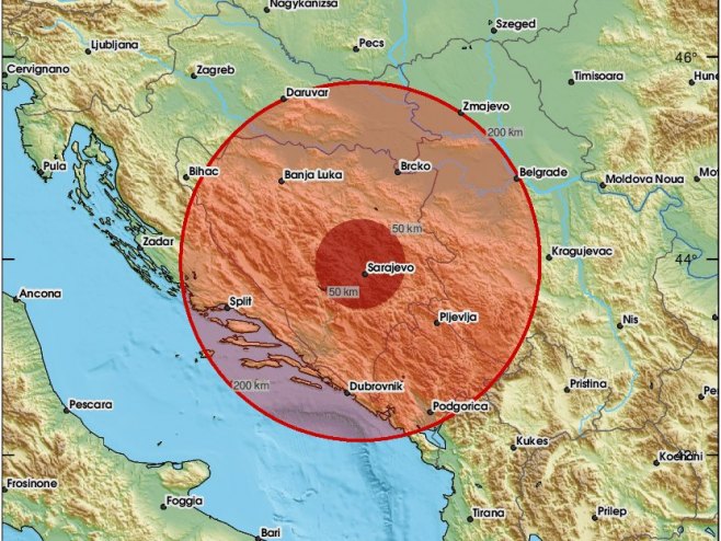 Zemljotres u BiH (foto: twitter.com/LastQuake) - 