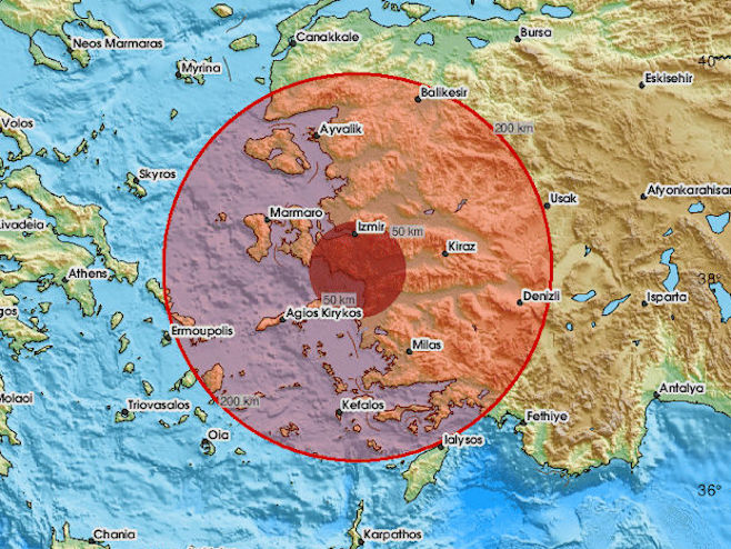Zemljotres jačine 3,9 stepeni kod Kušadasija