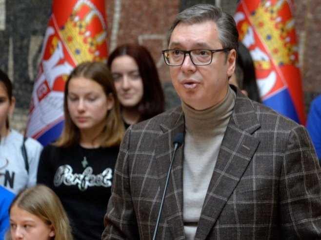 Aleksandar Vučić ugostio učenike osnovnih škola sa Kosova i Metohije (Foto: TANJUG/ RADE PRELIĆ) - Foto: TANЈUG