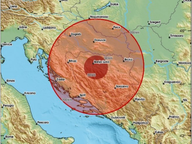 Zemljotres Banjaluka (foto: twitter.com/LastQuake) - 