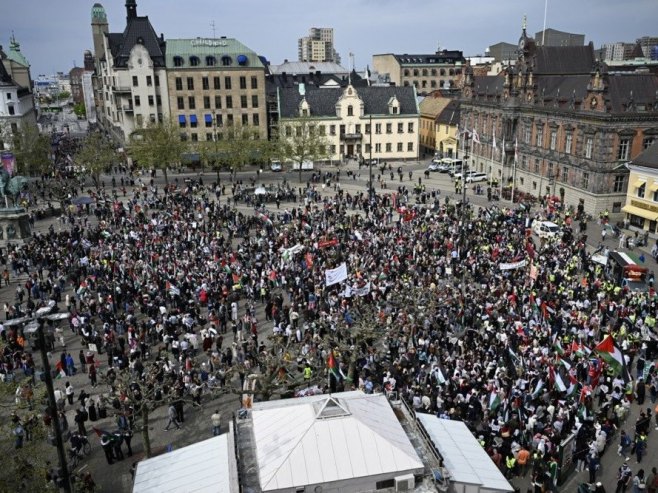 Malme - protest na Evroviziju  (Foto:EPA-EFE/JOHAN NILSSON SWEDEN OUT) - 