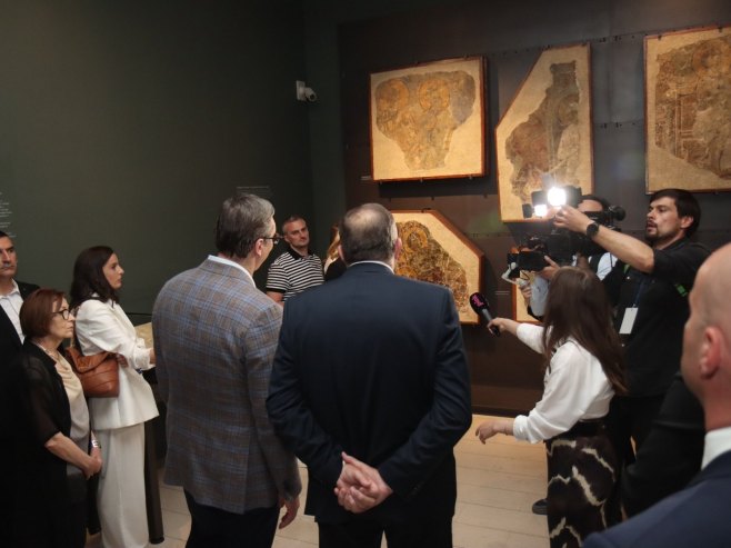 Milorad Dodik i Aleksandar Vučić u posjeti Narodnom muzeju Milorad Dodik i Aleksandar Vučić u posjeti Narodnom muzeju - Foto: predsjednikrs.rs/Borislav Zdrinja