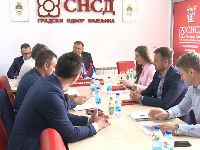 Milorad Dodik, sastanak SNSD - GO Bijeljina - Foto: RTRS
