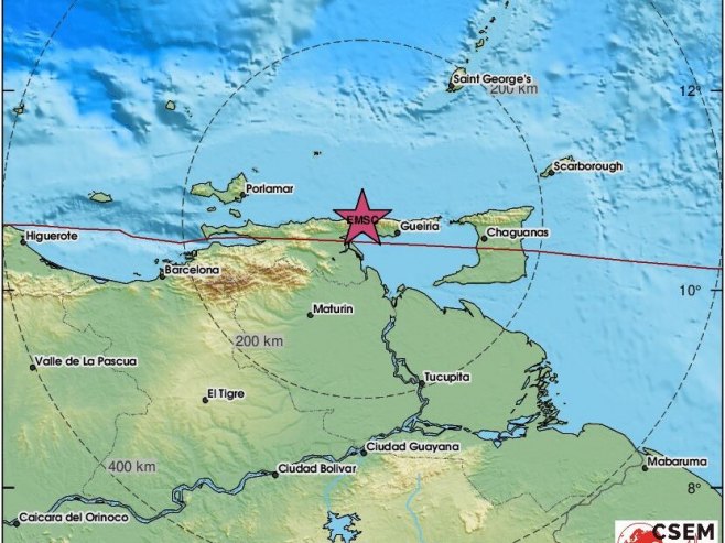 Zemljotres u Venecueli (foto: emsc.eu) - 