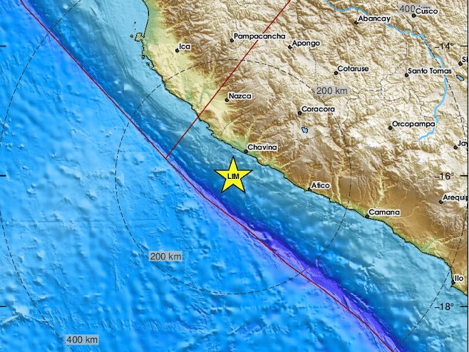 Zemljotres kod Perua (Foto: EMSC) - 