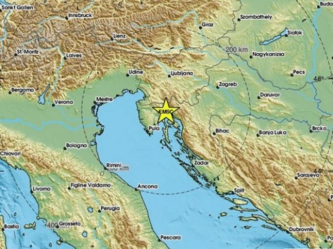 Zemljotres u Hrvatskoj (foto: emsc-csem.org) - 