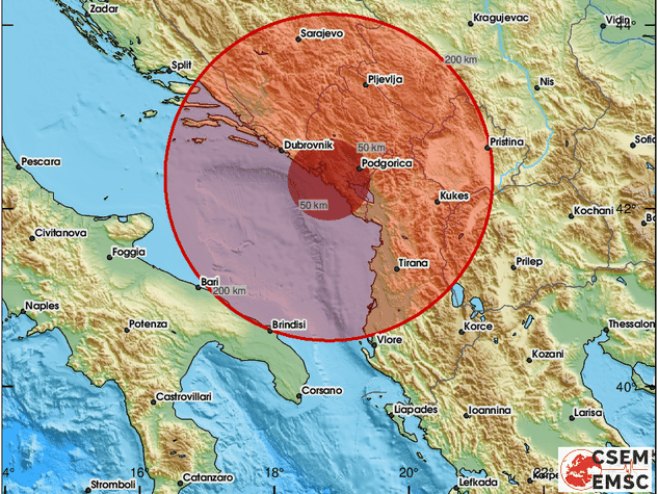 Zemljotres kod Herceg Novog (Foto: EMSC) - 